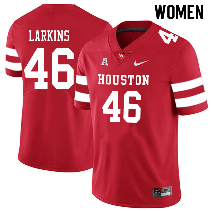Women #46 Melvin Larkins Houston Cougars College Football Jerseys Sale-Red - Click Image to Close